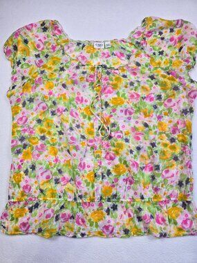 Cato Woman Floral Blouse Size 22/24W 100% Cotton